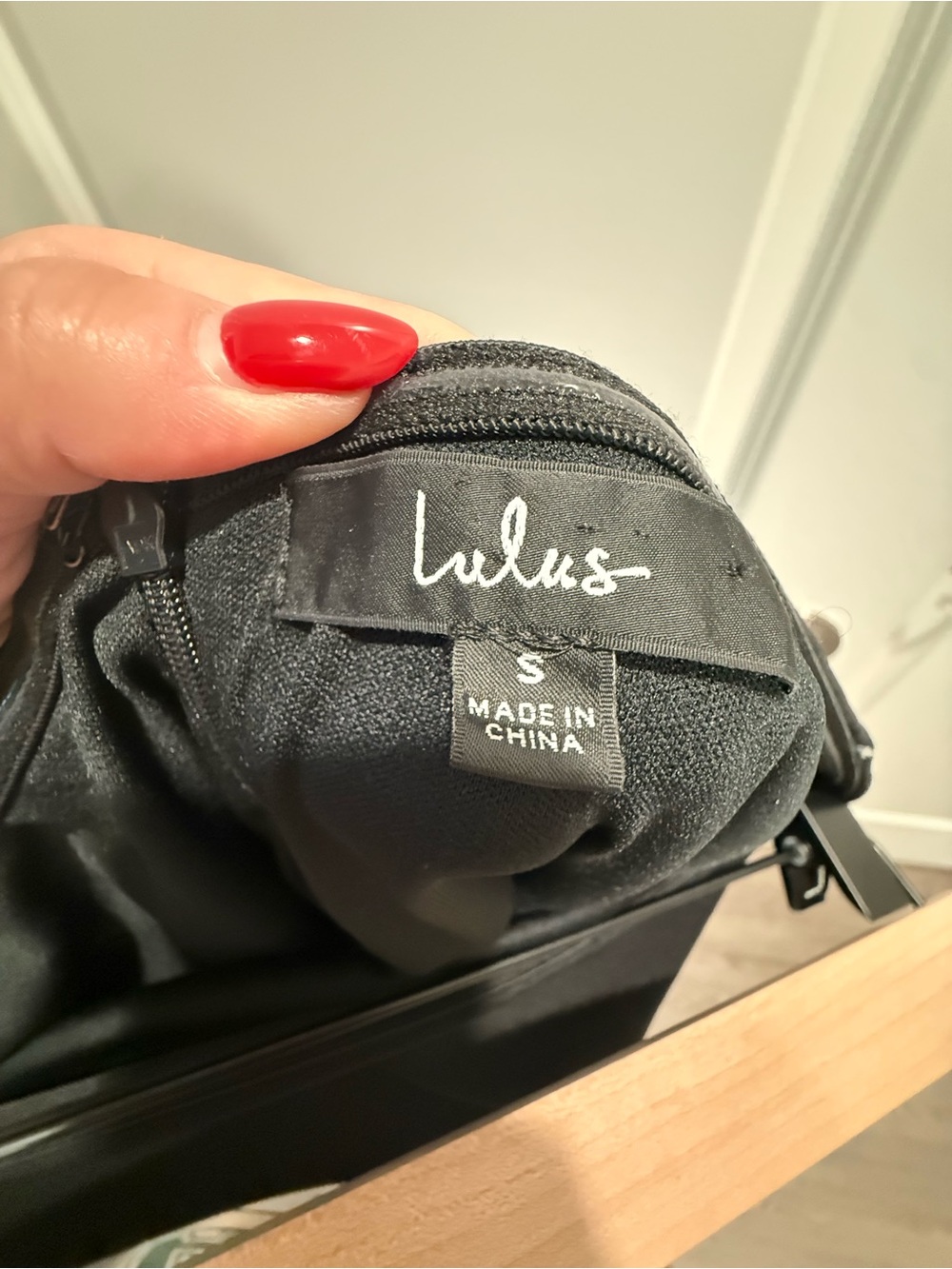 Lulu's Strapless Black Ruffle High-Slit Gown - Picture 3 of 3